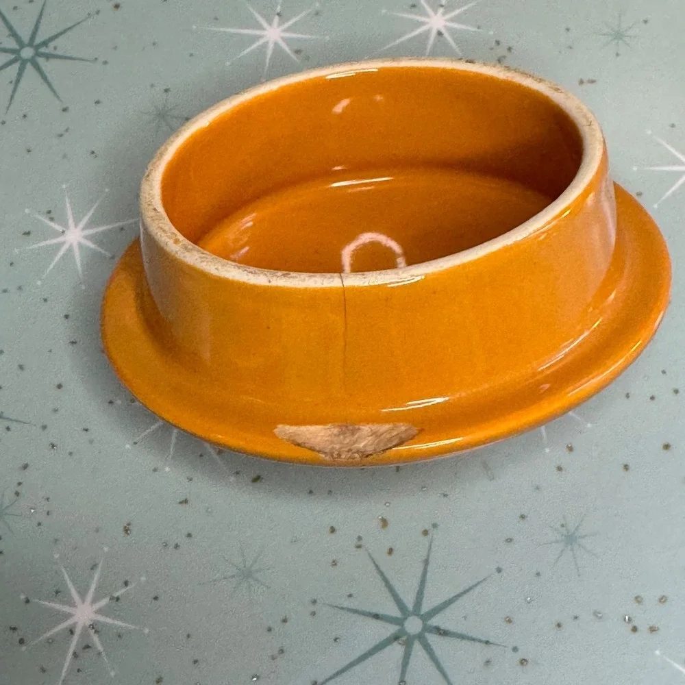 Vintage‎ Salem China Teapot Cream with Yellow Floral Design and Orange Lid